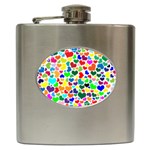 Valentine Rainbow Hearts Hip Flask (6 oz)