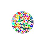 Valentine Rainbow Hearts Golf Ball Marker