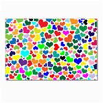 Valentine Rainbow Hearts Postcard 4  x 6 