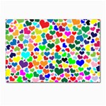 Valentine Rainbow Hearts Postcard 5  x 7 