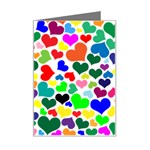 Valentine Rainbow Hearts Mini Greeting Card