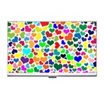 Valentine Rainbow Hearts Business Card Holder