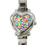 Valentine Rainbow Hearts Heart Italian Charm Watch