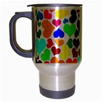 Valentine Rainbow Hearts Travel Mug (Silver Gray)