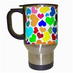 Valentine Rainbow Hearts Travel Mug (White)