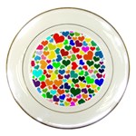 Valentine Rainbow Hearts Porcelain Plate