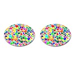 Valentine Rainbow Hearts Cufflinks (Oval)