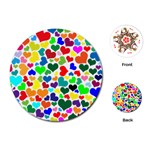 Valentine Rainbow Hearts Playing Cards (Round)