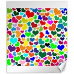 Valentine Rainbow Hearts Canvas 8  x 10 