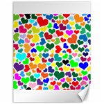 Valentine Rainbow Hearts Canvas 12  x 16 