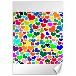 Valentine Rainbow Hearts Canvas 12  x 18 