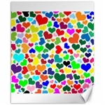 Valentine Rainbow Hearts Canvas 16  x 20 