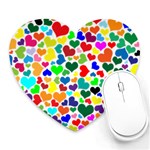 Valentine Rainbow Hearts Heart Mousepad