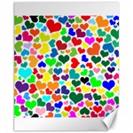 Valentine Rainbow Hearts Canvas 11  x 14 