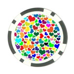 Valentine Rainbow Hearts Poker Chip Card Guard