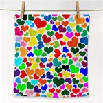 Valentine Rainbow Hearts Face Towel