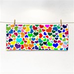 Valentine Rainbow Hearts Hand Towel