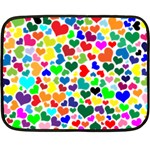 Valentine Rainbow Hearts Fleece Blanket (Mini)