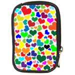 Valentine Rainbow Hearts Compact Camera Leather Case