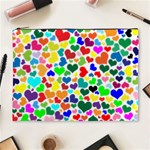 Valentine Rainbow Hearts Cosmetic Bag (XL)