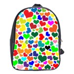 Valentine Rainbow Hearts School Bag (Large)