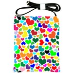 Valentine Rainbow Hearts Shoulder Sling Bag