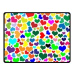 Valentine Rainbow Hearts Fleece Blanket (Small)