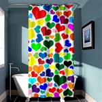 Valentine Rainbow Hearts Shower Curtain 36  x 72  (Stall)