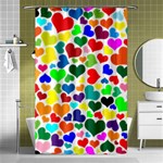 Valentine Rainbow Hearts Shower Curtain 48  x 72  (Small)