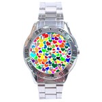 Valentine Rainbow Hearts Stainless Steel Analogue Watch