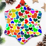 Valentine Rainbow Hearts Ornament (Snowflake)