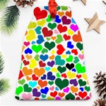 Valentine Rainbow Hearts Ornament (Bell)