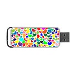 Valentine Rainbow Hearts Portable USB Flash (One Side)