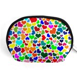 Valentine Rainbow Hearts Accessory Pouch (Medium)