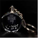 Valentine Rainbow Hearts Clover 3D Engraving Circle Key Chain