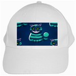 blue Cheshire Cat White Cap