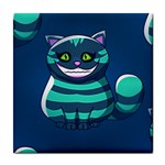 blue Cheshire Cat Tile Coaster