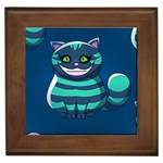 blue Cheshire Cat Framed Tile