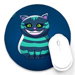 blue Cheshire Cat Round Mousepad