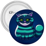 blue Cheshire Cat 3  Button