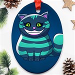 blue Cheshire Cat Ornament (Oval)