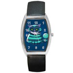 blue Cheshire Cat Barrel Style Metal Watch