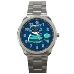 blue Cheshire Cat Sport Metal Watch