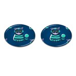 blue Cheshire Cat Cufflinks (Oval)