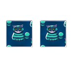 blue Cheshire Cat Cufflinks (Square)