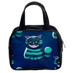 blue Cheshire Cat Classic Handbag (Two Sides)