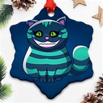 blue Cheshire Cat Ornament (Snowflake)