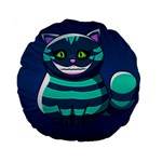 blue Cheshire Cat Standard 15  Premium Round Cushion 