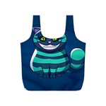 blue Cheshire Cat Full Print Recycle Bag (S)