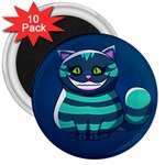 blue Cheshire Cat 3  Magnet (10 pack)